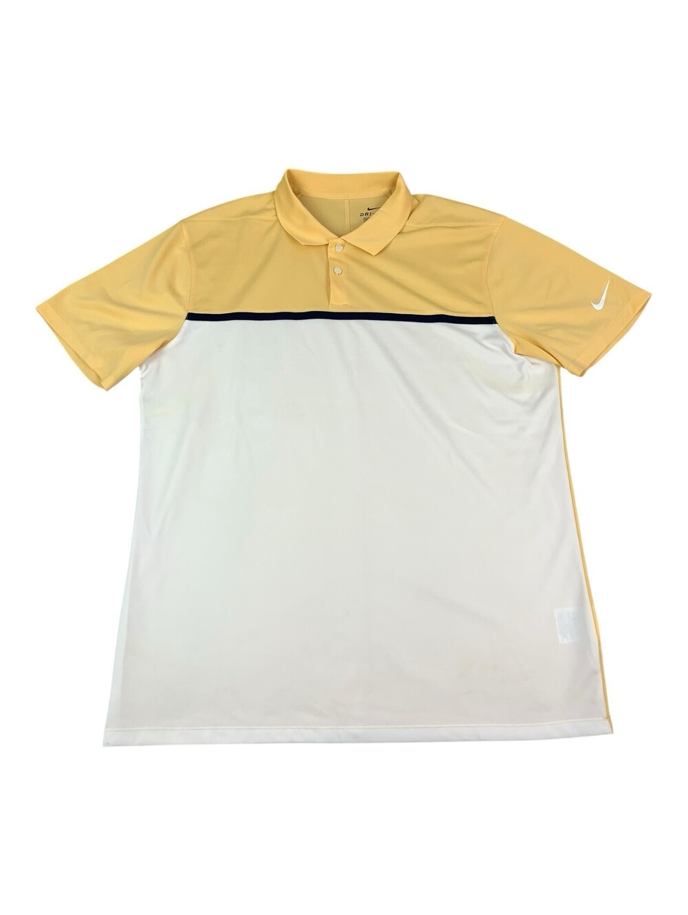 Nike Dri Fit Golf Polo Shirt, Standard Fit, Yellow, Moisture Wicking Men’s Large